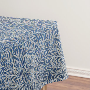 Toalha De Mesa William Morris Vintage Willow deixa azul escuro