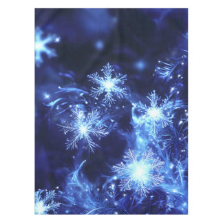 Toalha De Mesa Winter Sparkle Blue Snowflakes