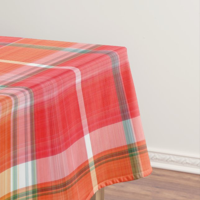 Toalha De Mesa Xadrez Alegre Vermelho e Amarelo (Posição Original)