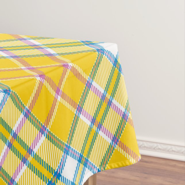 Toalha De Mesa Xadrez Amarelo (Posição Original)