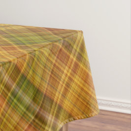 Toalha De Mesa Xadrez Amarelo, Laranja e Verde de Flor-de-São-Joã