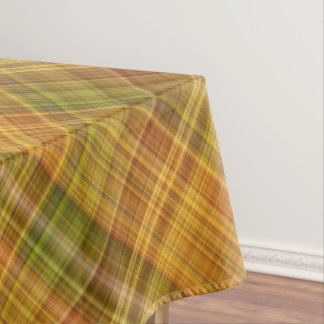 Toalha De Mesa Xadrez Amarelo, Laranja e Verde de Flor-de-São-Joã