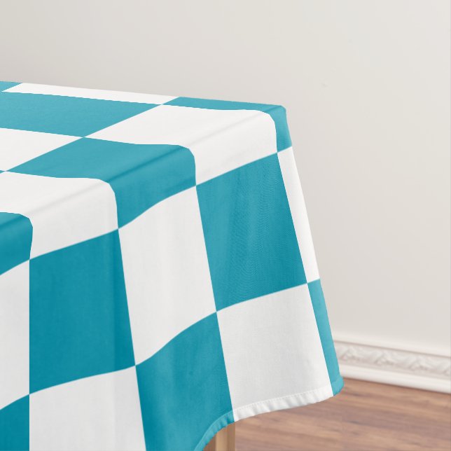 Toalha De Mesa Xadrez azul-turquesa escuro (Posição Original)