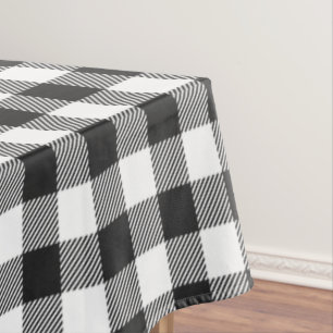 Toalha De Mesa Xadrez Black White Gingham Checkered Rustic