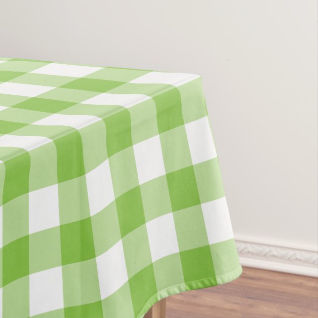 Toalha de mesa xadrez branca e verde (Posição Original)