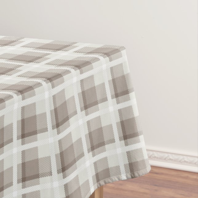 Toalha De Mesa Xadrez buffalo gingham marrom moca (Posição Original)