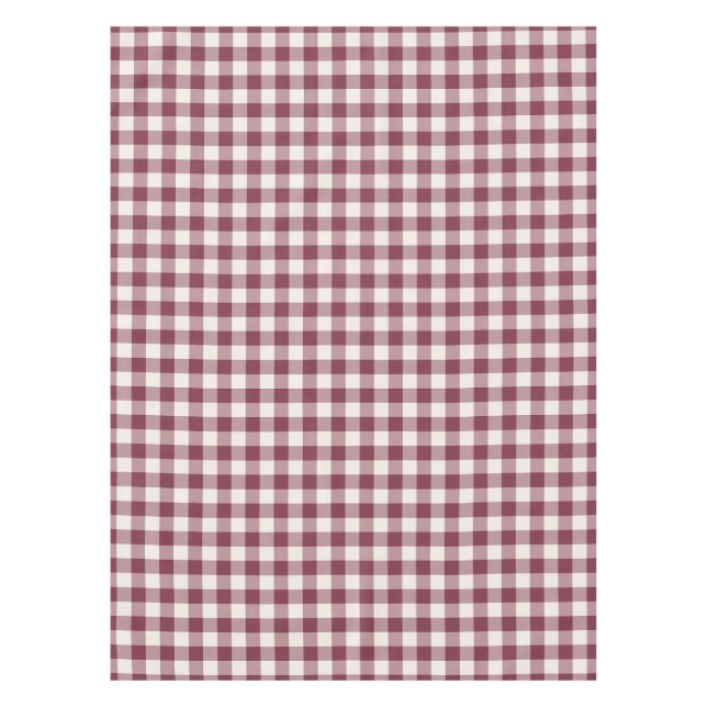 Toalha De Mesa Xadrez Burgundy Clássico Gingham (Frente)
