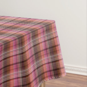 Toalha De Mesa Xadrez castanha.