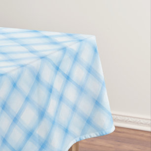 Toalha De Mesa Xadrez de Aquarela Azul