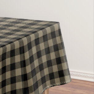 Toalha De Mesa Xadrez de Buffalo Negro Simples Moderno