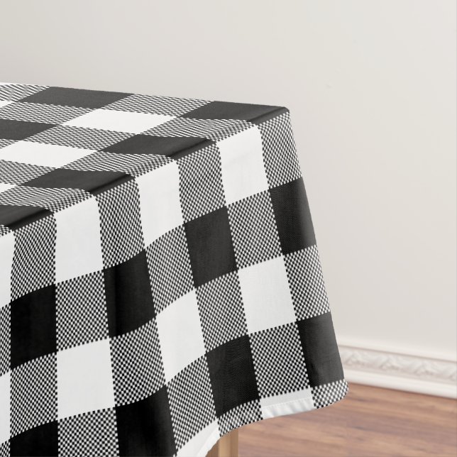 Toalha De Mesa Xadrez de Buffalo Preto e Branco (Posição Original)