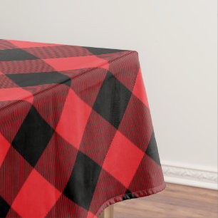 Toalha De Mesa Xadrez de Buffalo - Verificação de Preto Vermelho