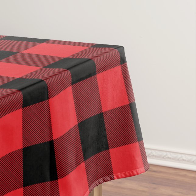 Toalha De Mesa Xadrez de Buffalo - Verificação de Preto Vermelho (Posição Original)