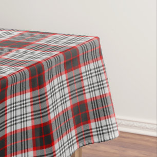 Toalha De Mesa Xadrez de Edimburgo, Tartan Cinza Vermelha Preta