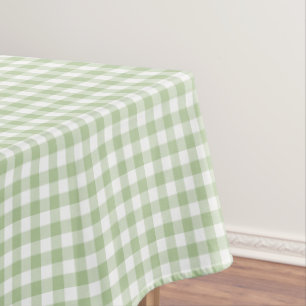 Toalha De Mesa Xadrez de Sage e Buffalo Plaid Branco
