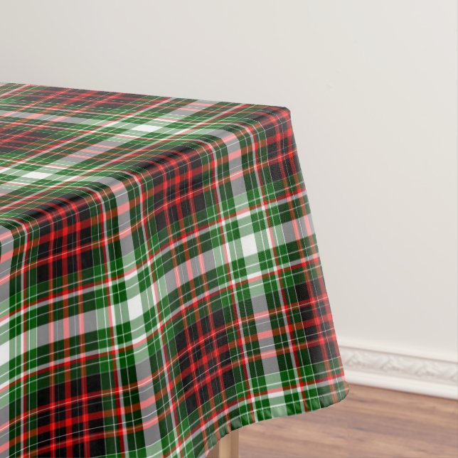 Toalha De Mesa Xadrez de Tartan, Natal, Branco Verde Vermelho (Posição Original)