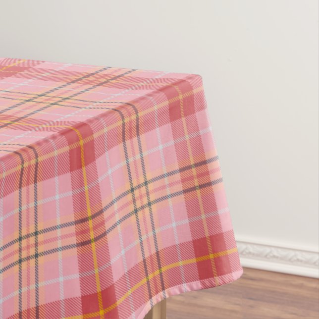 Toalha De Mesa Xadrez de Tartan rosa, laranja, amarelo, preto (Posição Original)