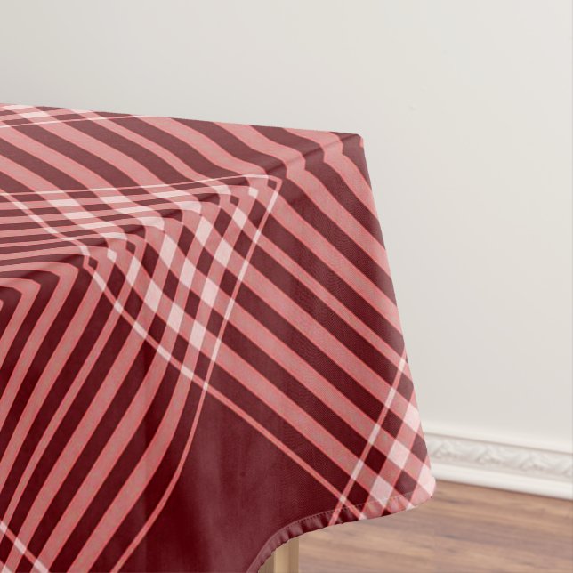 Toalha De Mesa Xadrez De Tartan Vermelho E Branco (Posição Original)