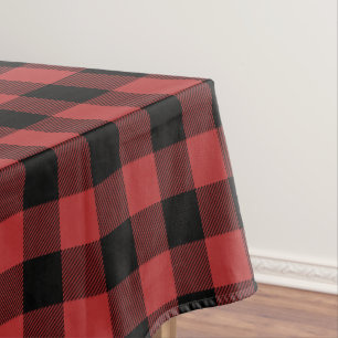Toalha De Mesa Xadrez de Verificação de Buffalo Preto Vermelho