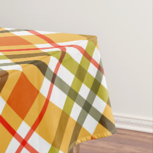 Toalha De Mesa Xadrez Deslizante de Ação de Graças do outono