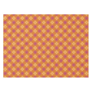 Toalha De Mesa Xadrez diagonal na laranja e no rosa