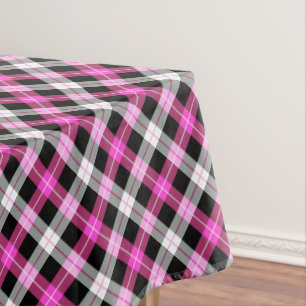 Toalha De Mesa Xadrez do designer / padrão do tartan rosa e preto
