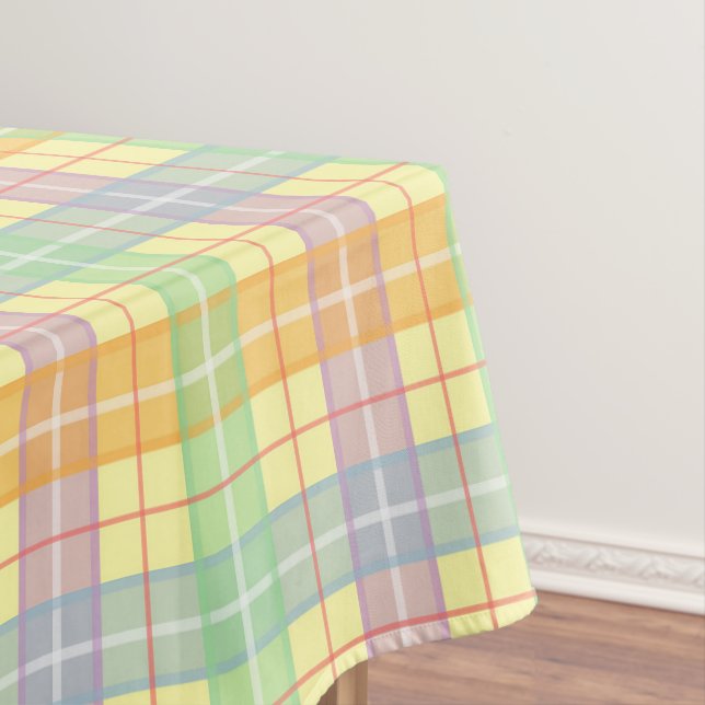 Toalha De Mesa Xadrez Escocês Amarelo (Posição Original)