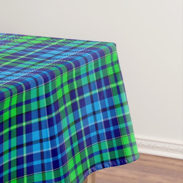 Toalha De Mesa Xadrez Escocês Azul e Verde Azul Marinho  (Posição Original)