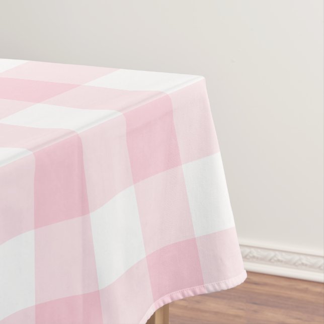 Toalha De Mesa Xadrez Gingham Rosa Rústico Padrão de Xadrez (Posição Original)
