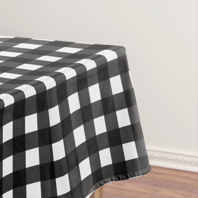 Toalha De Mesa Xadrez Grande de Buffalo Branco (Posição Original)