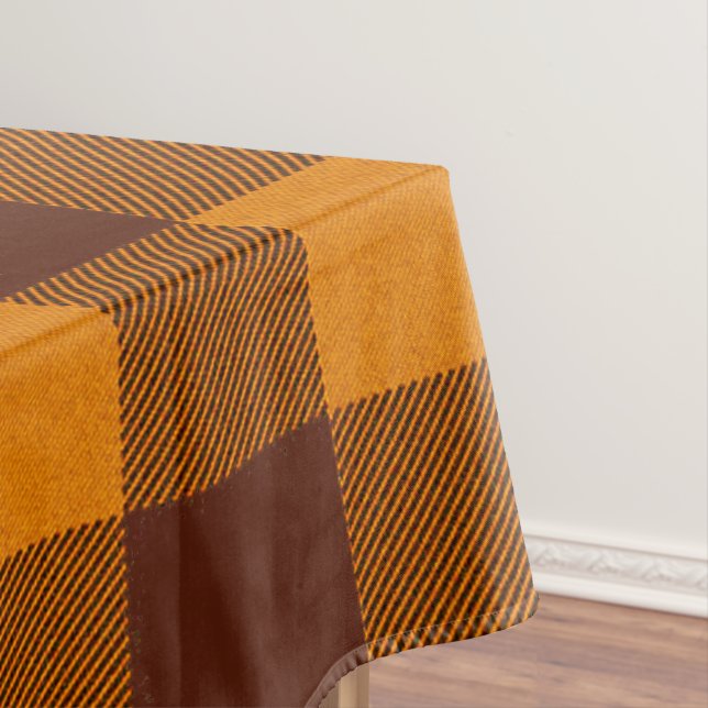 Toalha De Mesa Xadrez laranja e vermelho escuro (Posição Original)