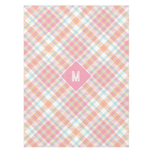 Toalha De Mesa Xadrez Monograma Personalizada / Padrão Tartan