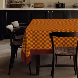Toalha de Mesa Xadrez Outono Elegante Arte Rústica