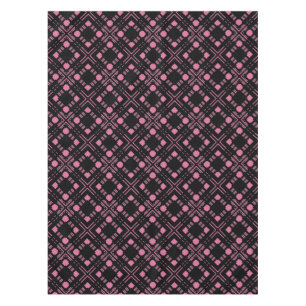 Toalha De Mesa Xadrez preta e rosa
