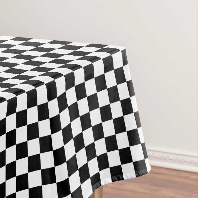 Toalha De Mesa Xadrez Preto e Branco (Posição Original)