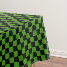 Toalha De Mesa Xadrez Preto e Verde