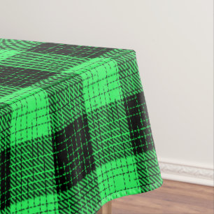 Toalha De Mesa Xadrez Preto Verde