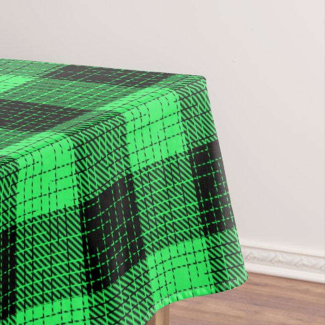 Toalha De Mesa Xadrez Preto Verde (Posição Original)