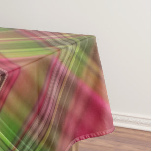 Toalha De Mesa Xadrez Rosa e Verde Arbusto Cardeal