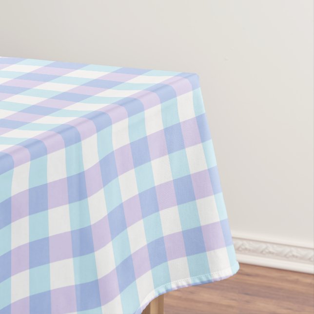 Toalha De Mesa Xadrez Roxo Pastel (Posição Original)
