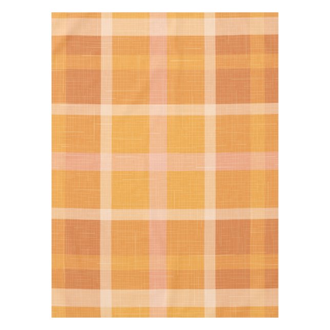 Toalha De Mesa Xadrez Rustic Orange Autumn Fall Tartan Wraping P (Frente)