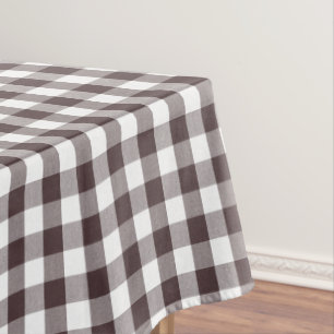 Toalha De Mesa Xadrez Rústica de Gingham Buffalo Branco Nebuloso