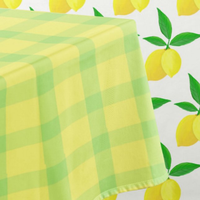 Toalha De Mesa Xadrez Rustico Verde Amarelo (Rustic yellow green plaid )