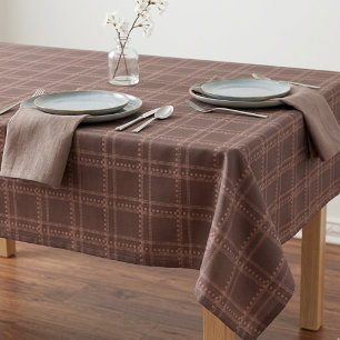 Toalha De Mesa Xadrez/Tartan Geométrico Marrom de Outono Aconcheg