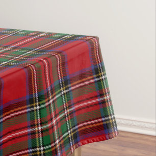 Toalha De Mesa Xadrez Tartan Stewart Red Rustic