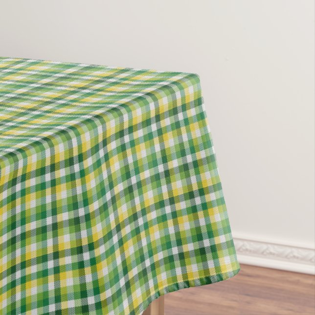 Toalha De Mesa Xadrez Verde/Amarelo (Posição Original)