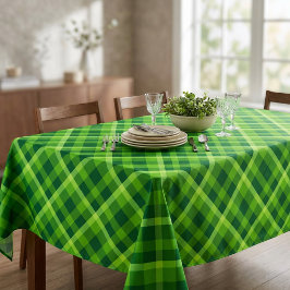 Toalha de Mesa Xadrez Verde Árvore Bonita Média
