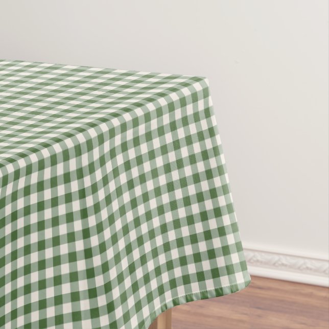 Toalha De Mesa Xadrez Verde Clássico de Natal em Gingham (Posição Original)