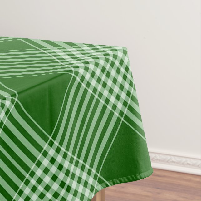 Toalha De Mesa Xadrez Verde E Branca De Tartan (Posição Original)