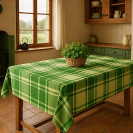 Toalha De Mesa Xadrez Verde e Branco Irlandês 